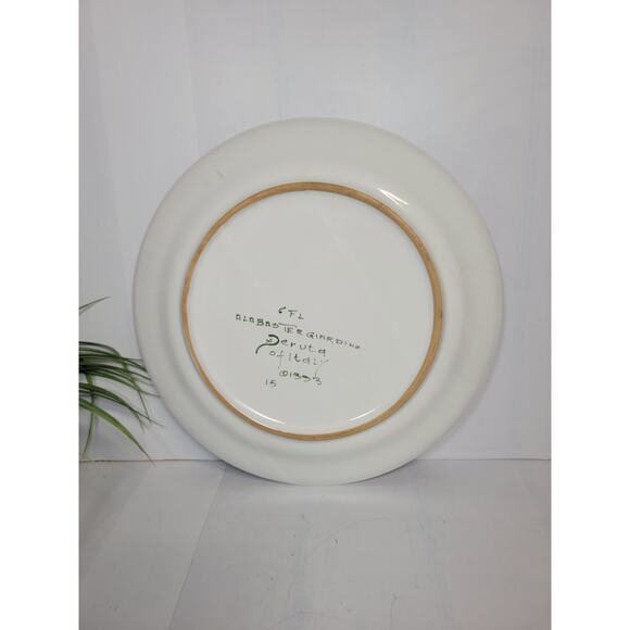 Vintage Alabaster Giardino Deruta Italy Charger Service Plate Topiary - Picture 4 of 5